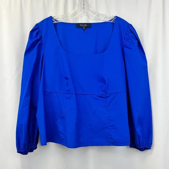 Rachel Roy Womens Cobalt Square Neck Long Sleeve Pullover Blouse Top Size XL - Picture 1 of 10